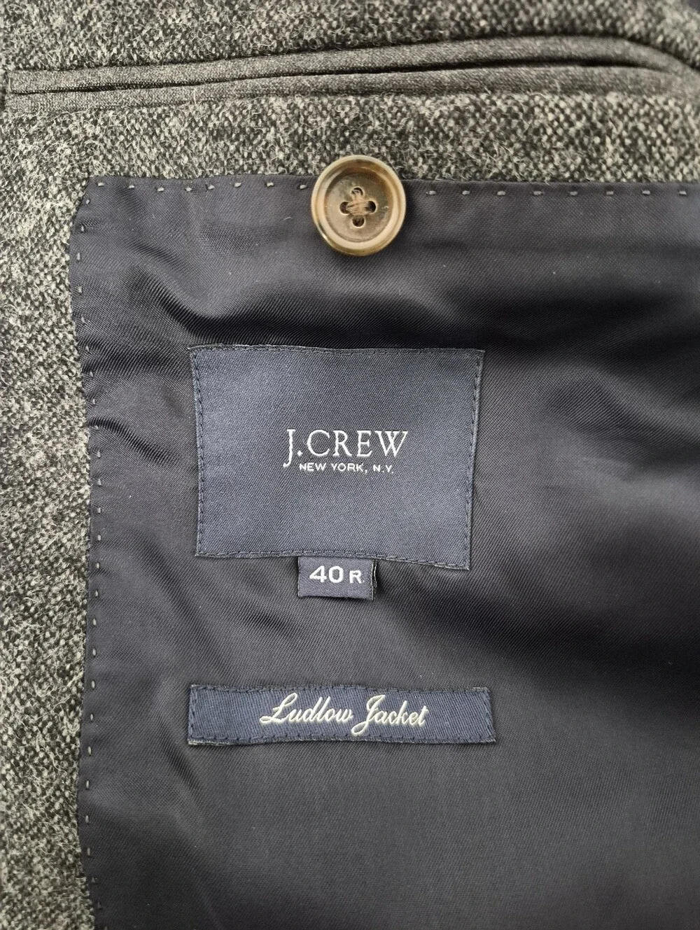 J. Crew Ludlow Jacket Dark Charcoal Black Wool sz 40R